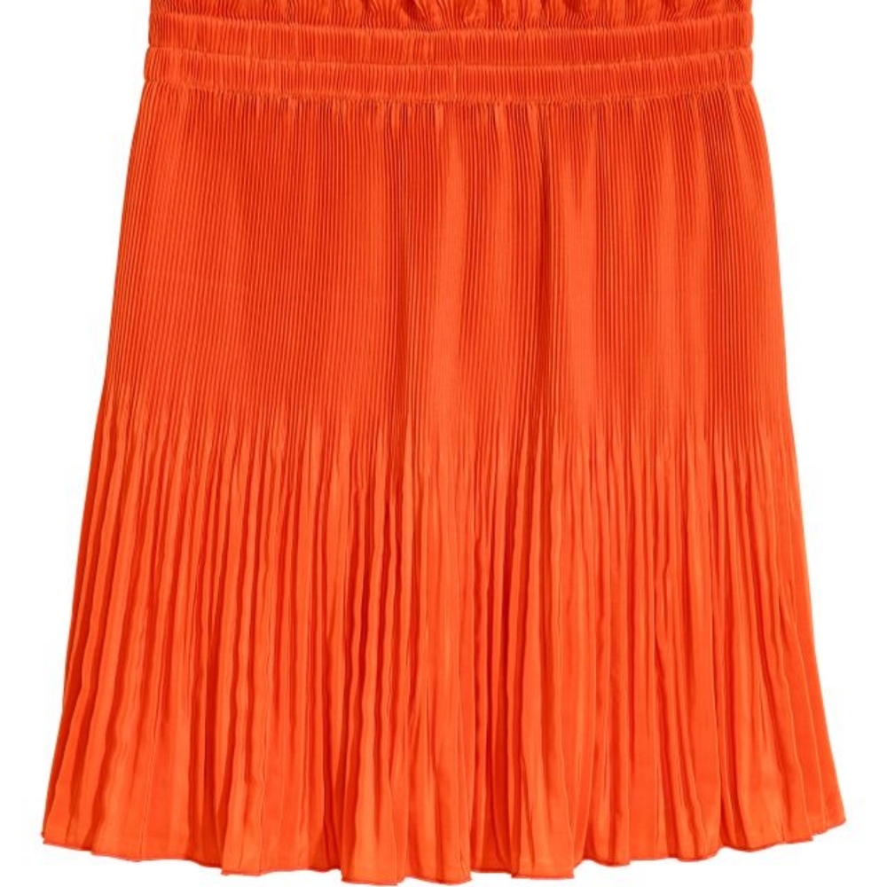 H&M Pleated Skirt in Orange NWT